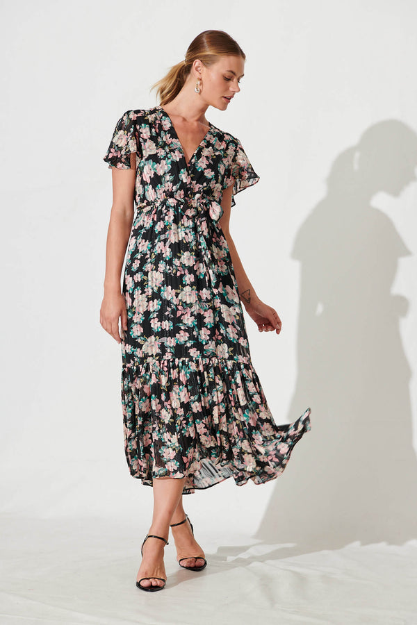 Black floral dress outlet next