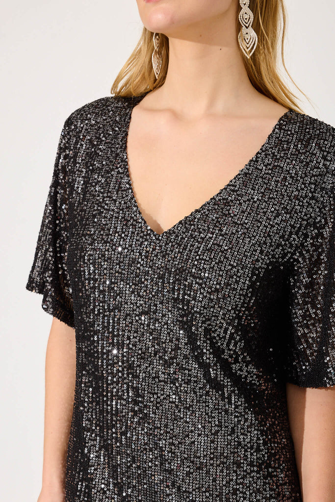 Its You Dress In Pewter Sequin - detail