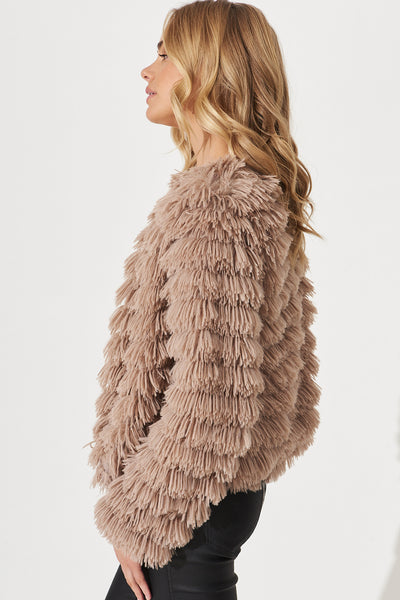 She and sky on sale faux fur jacket