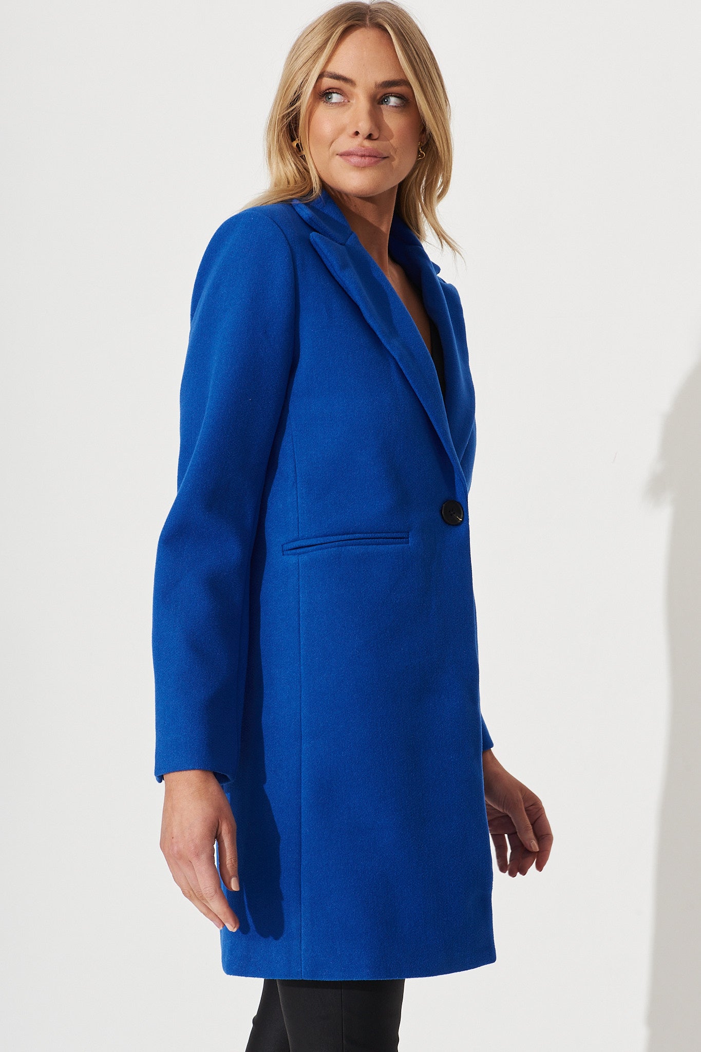 Cobalt blue wool coat on sale women's