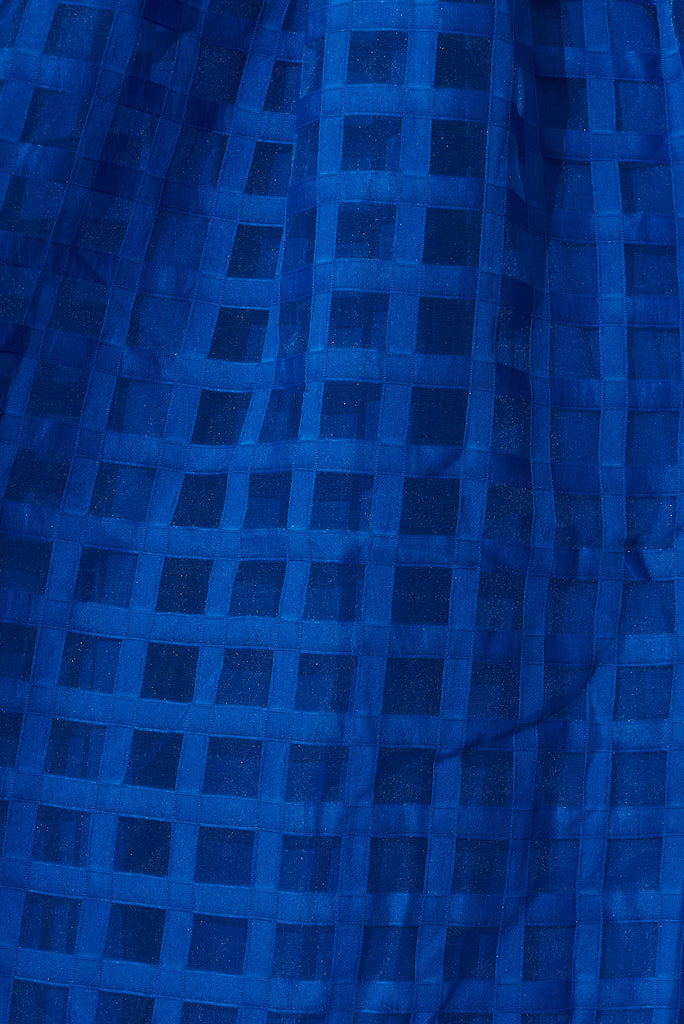 Cammeray Midi Dress In Cobalt Blue Organza - fabric