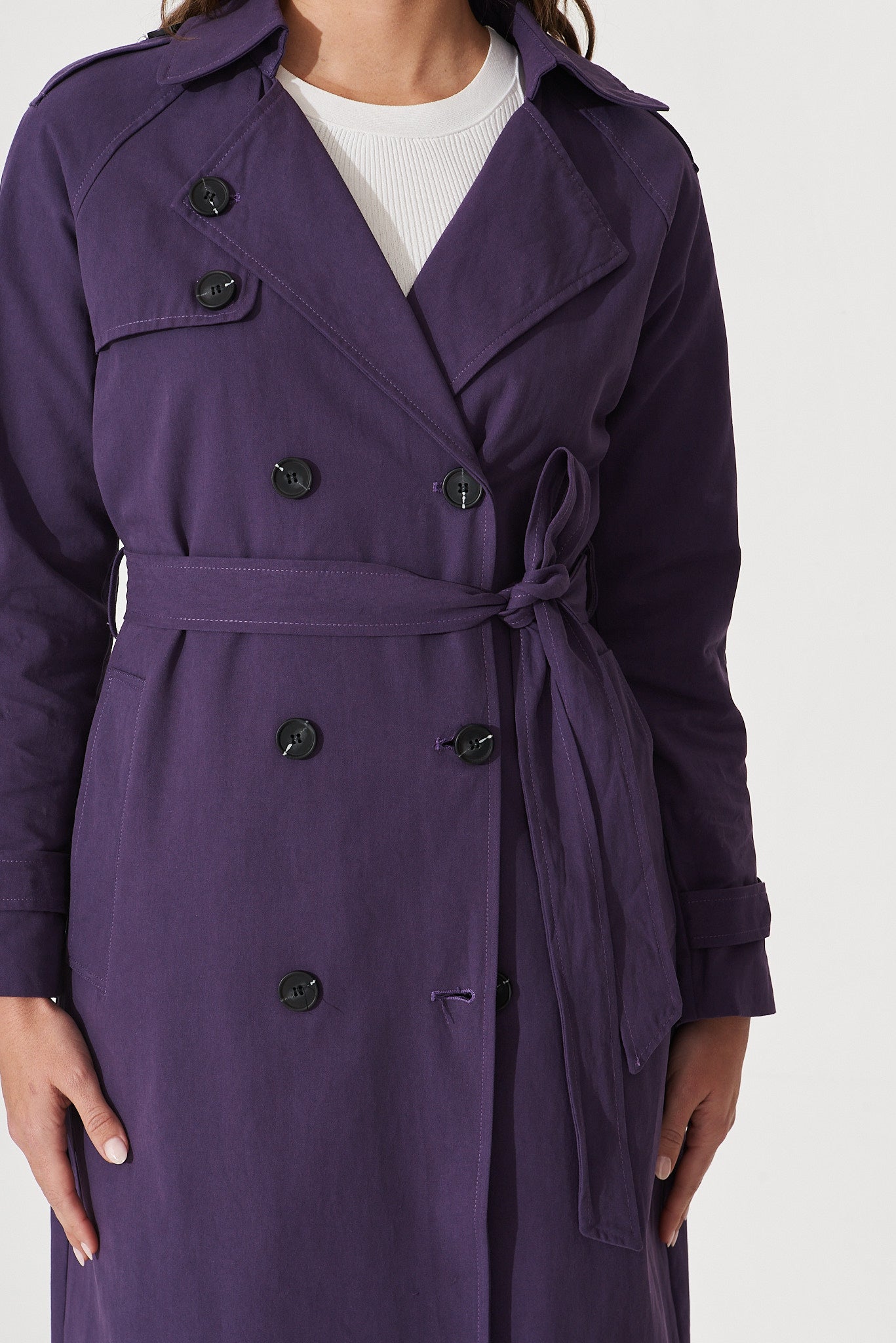 Fuschia trench sale coat