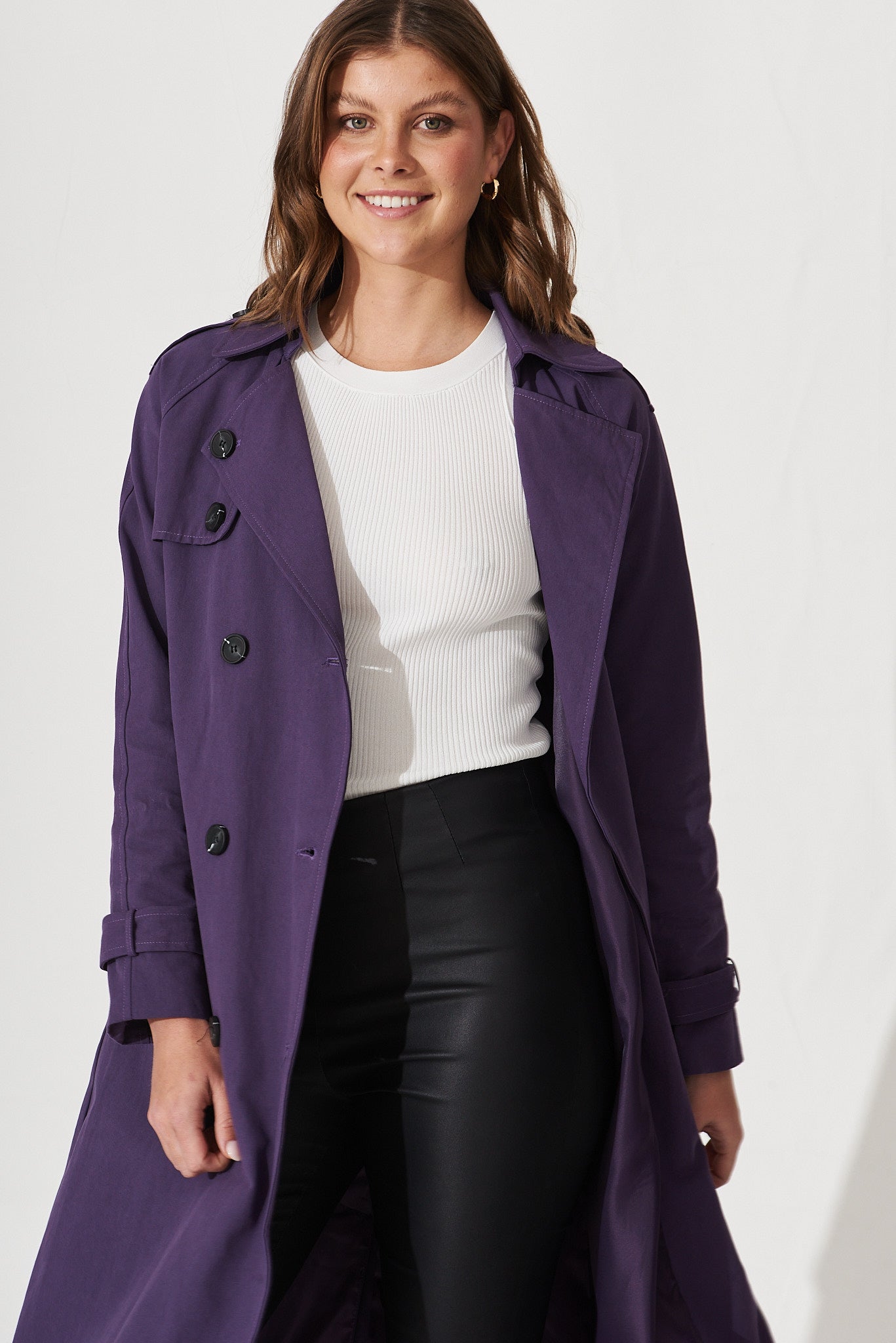 Trench on sale coat purple