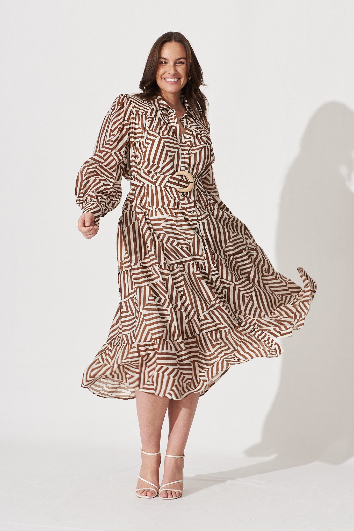 Cream midi 2024 shirt dress