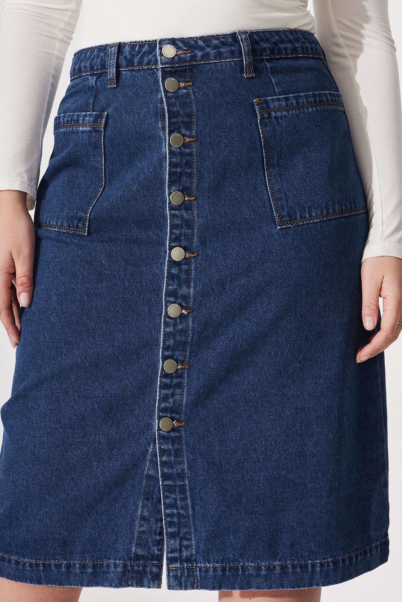 Sunflower Denim Skirt In Blue – St Frock