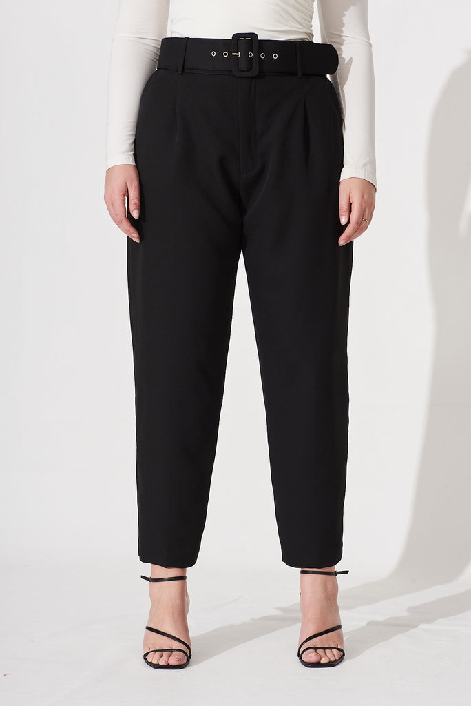 Dahlia Pant With Belt In Black - front