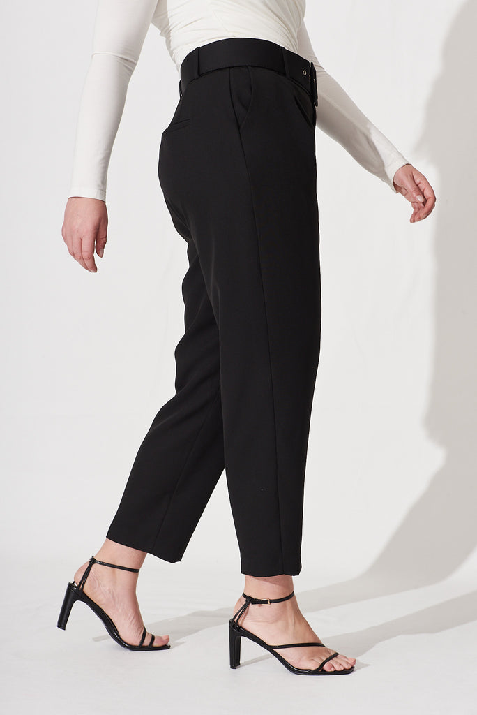 Dahlia Pant With Belt In Black - side