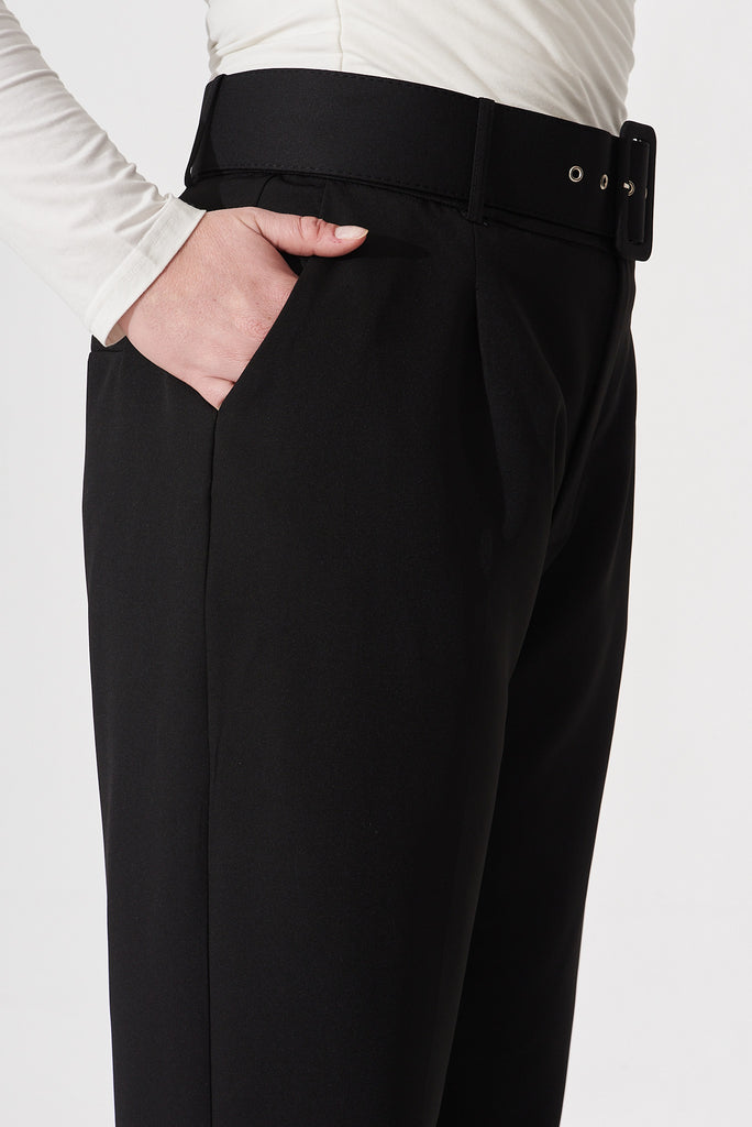 Dahlia Pant With Belt In Black - detail