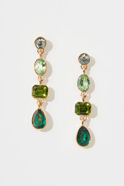 Lisa Drop Earrings In Multi Emerald – St Frock