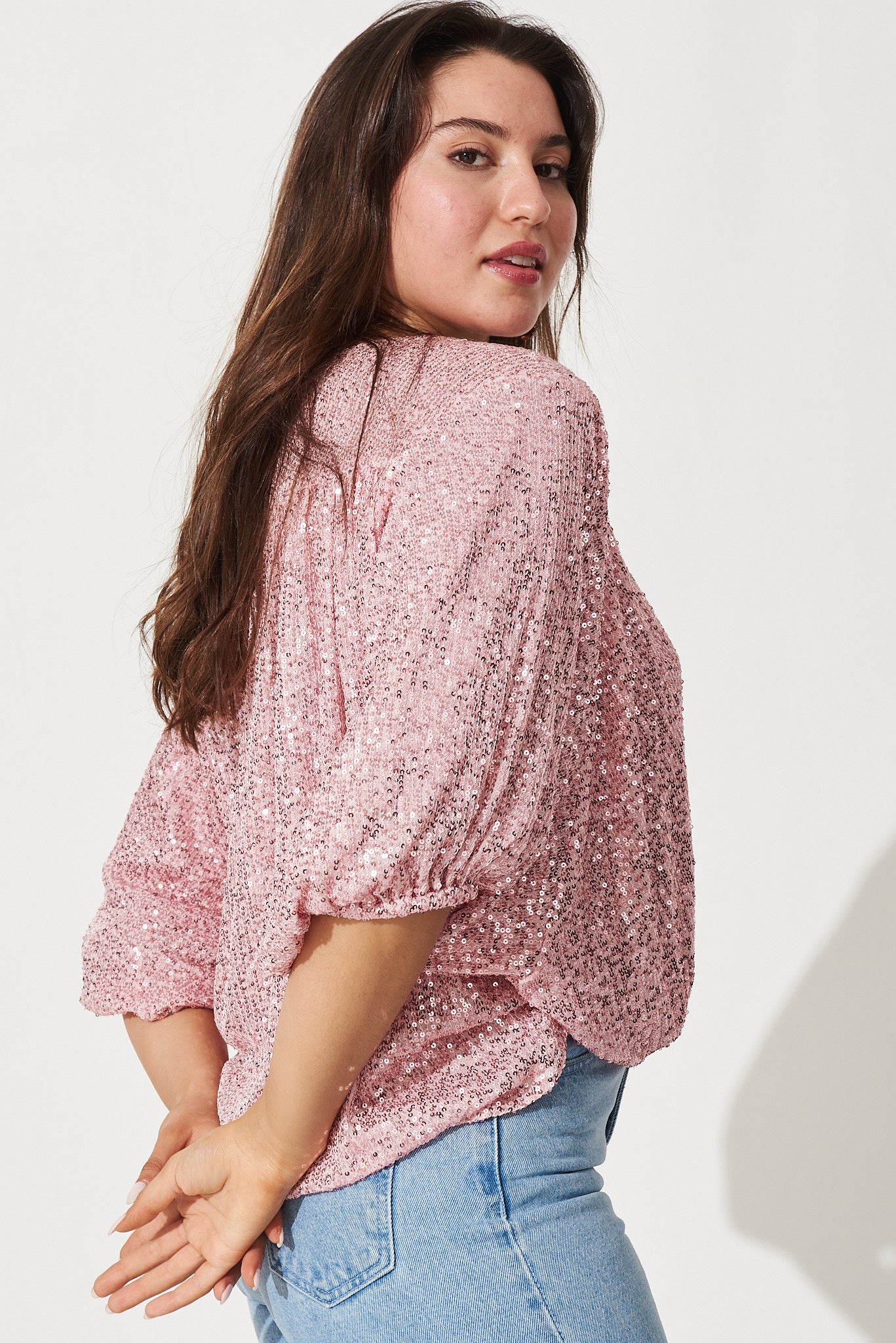 Blush best sale sequin top