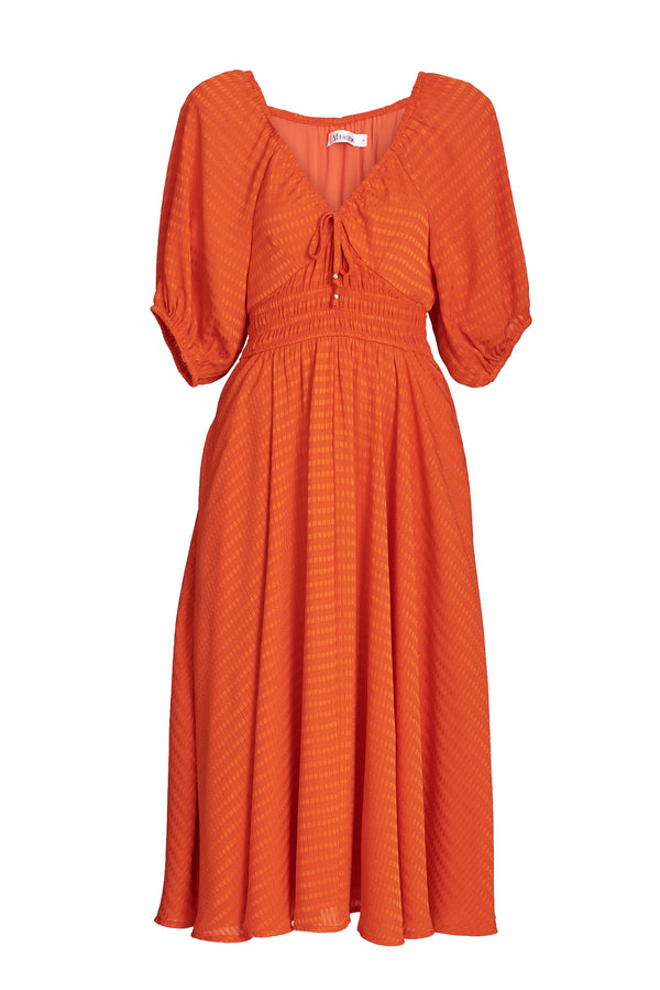 Darling Cove Midi Dress In Tangerine – St Frock