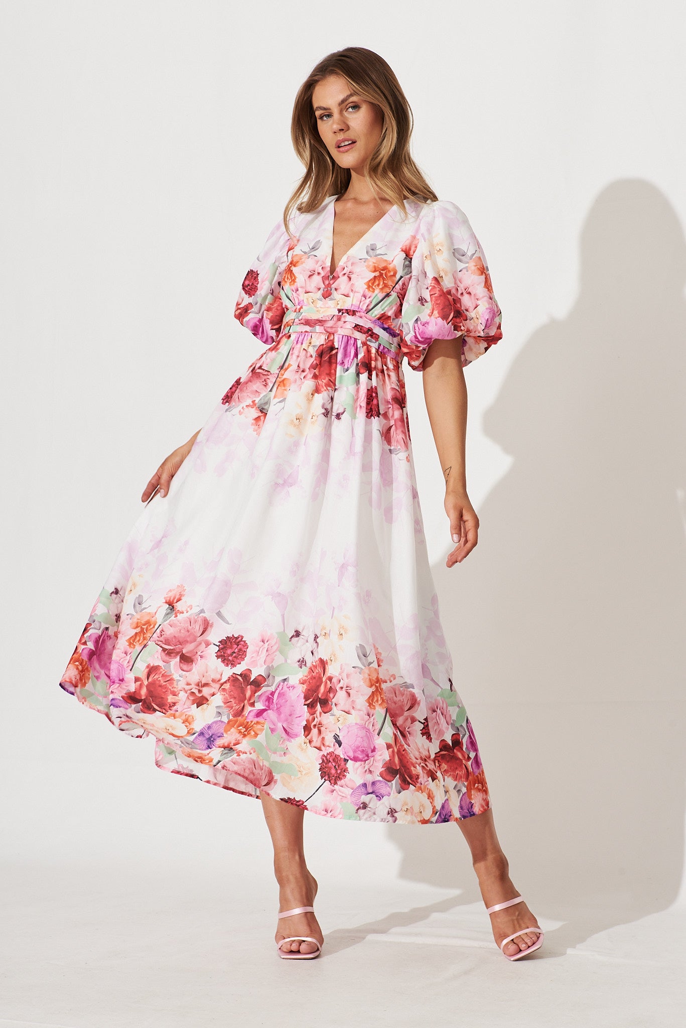Friends Like These Pink Floral Strappy Wrap Belted Maxi Dress
