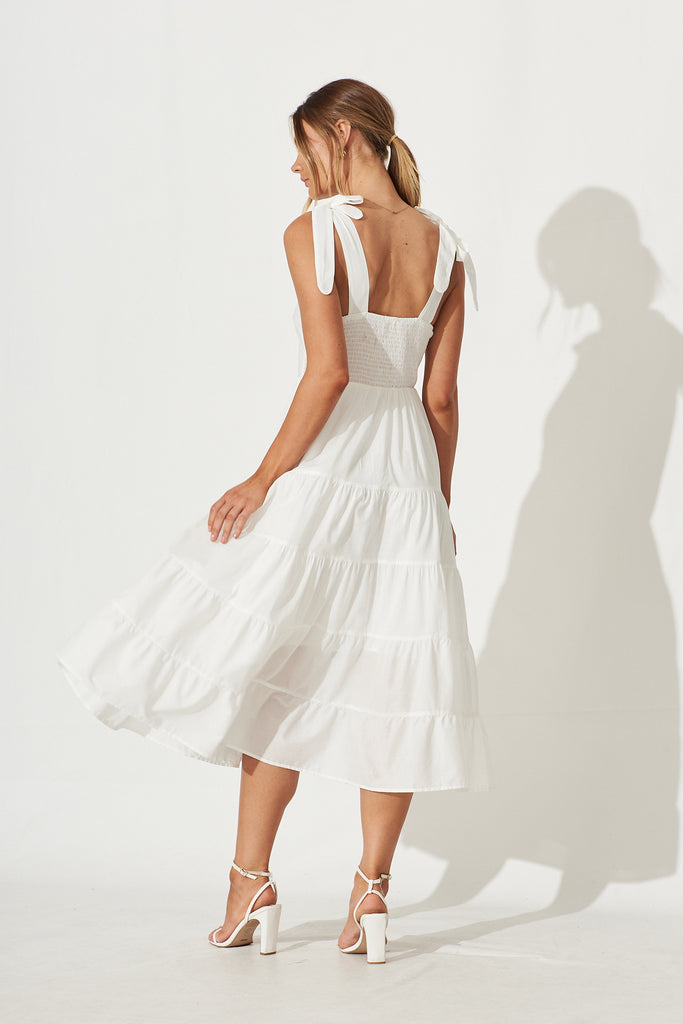 Cleopatra Midi Sundress In White - back