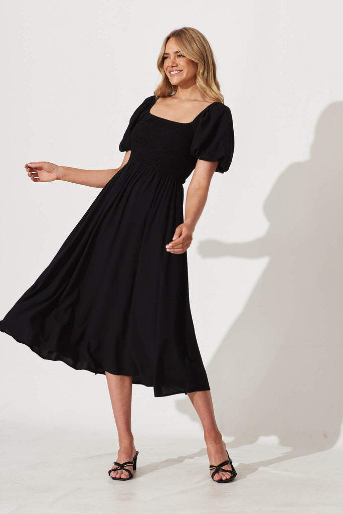 Mariam Midi Dress In Black - full length