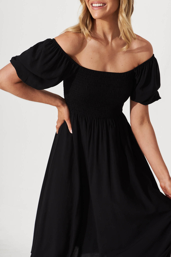 Mariam Midi Dress In Black - detail