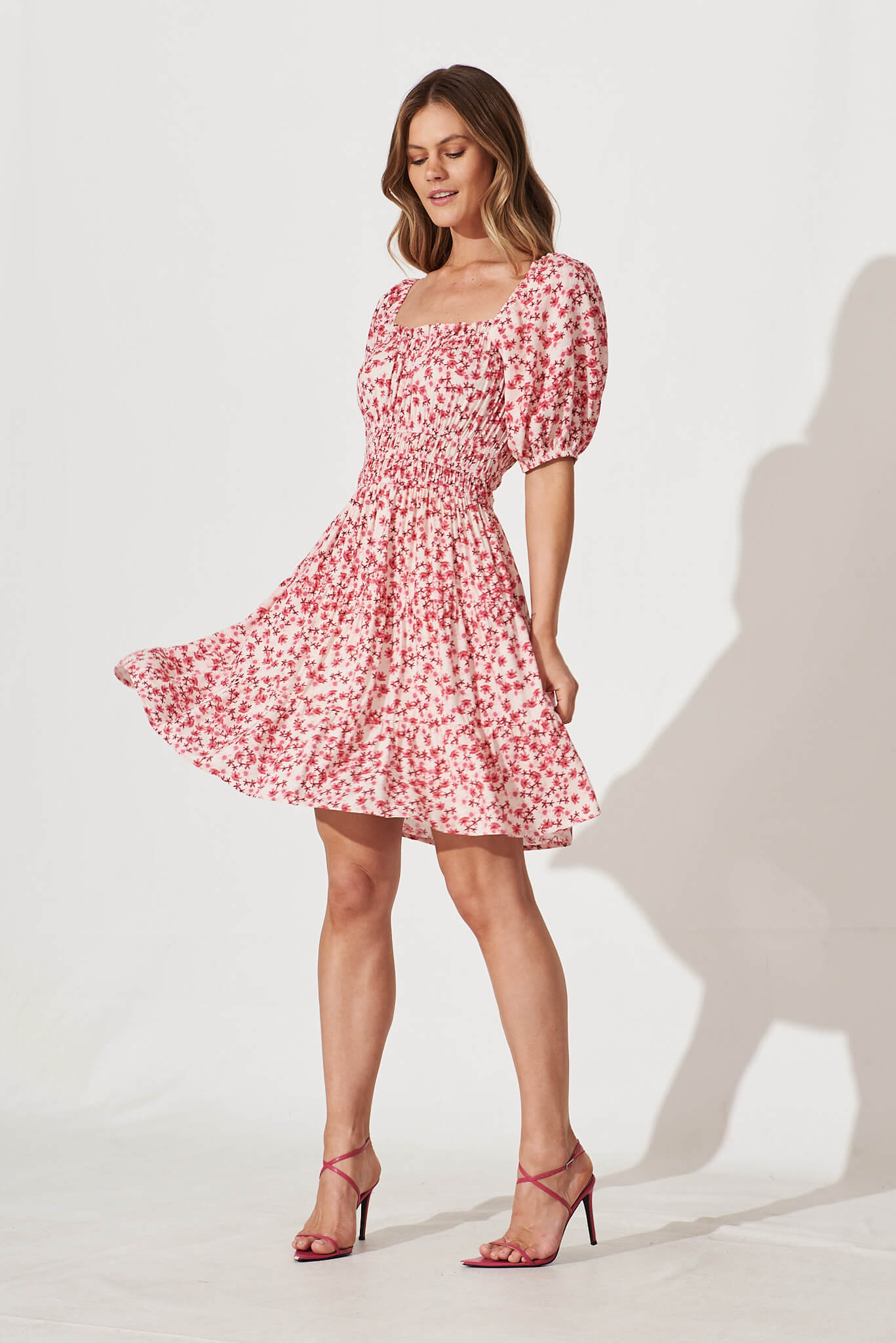 Pink ditsy clearance floral dress