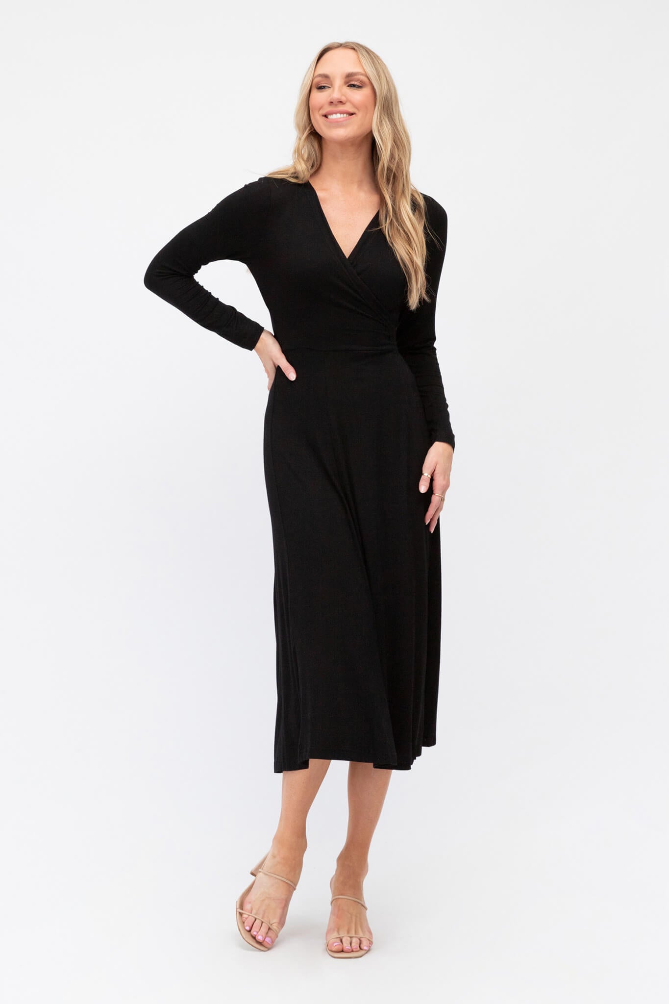 Black jersey outlet dress midi