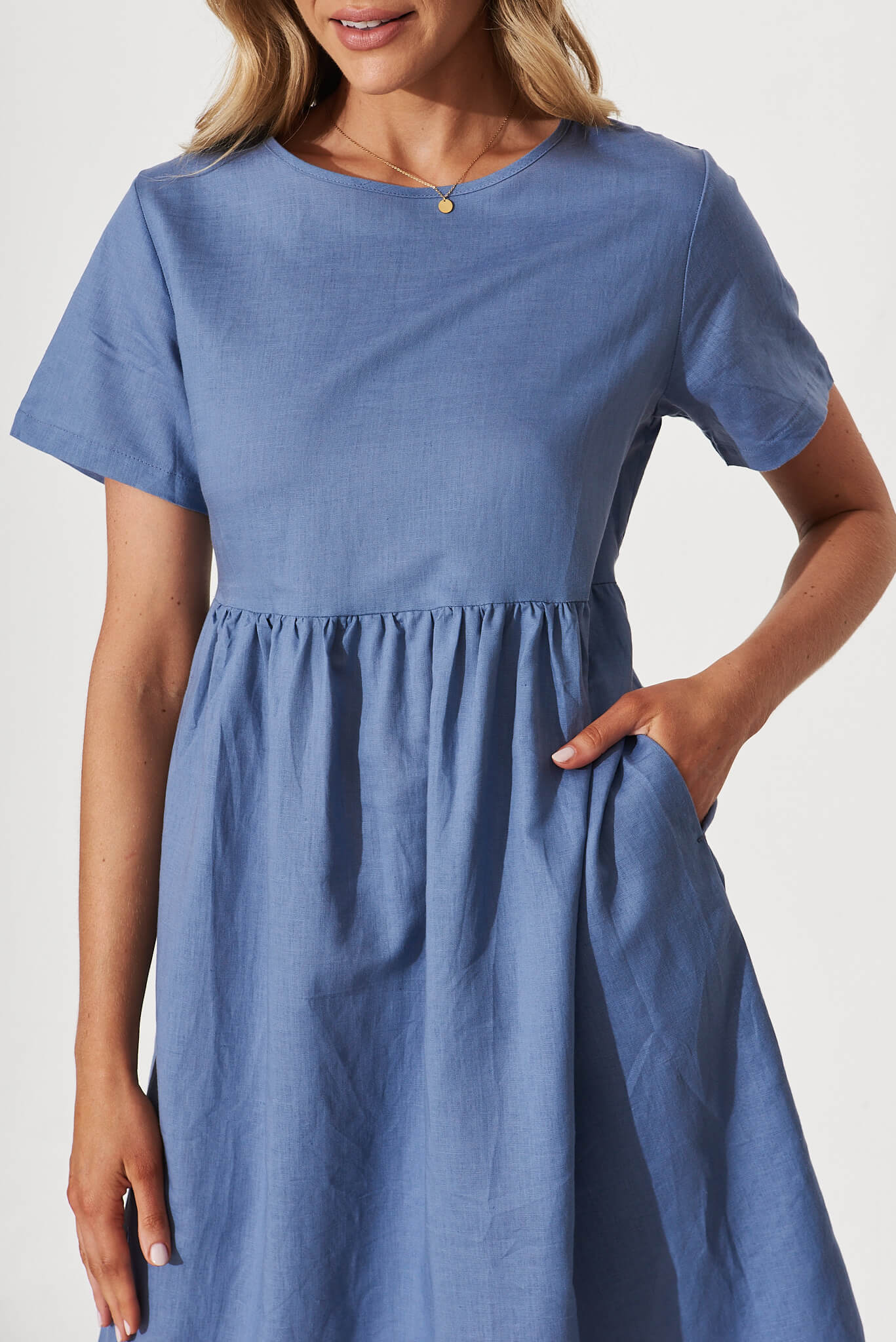 Blue smock outlet dress