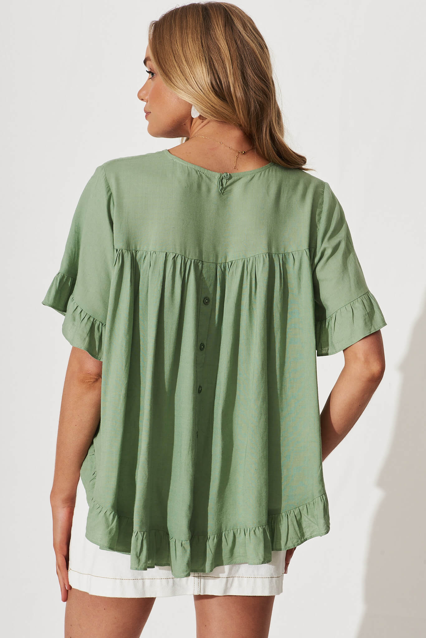 Plus Ruffle Under Bust Smock Top