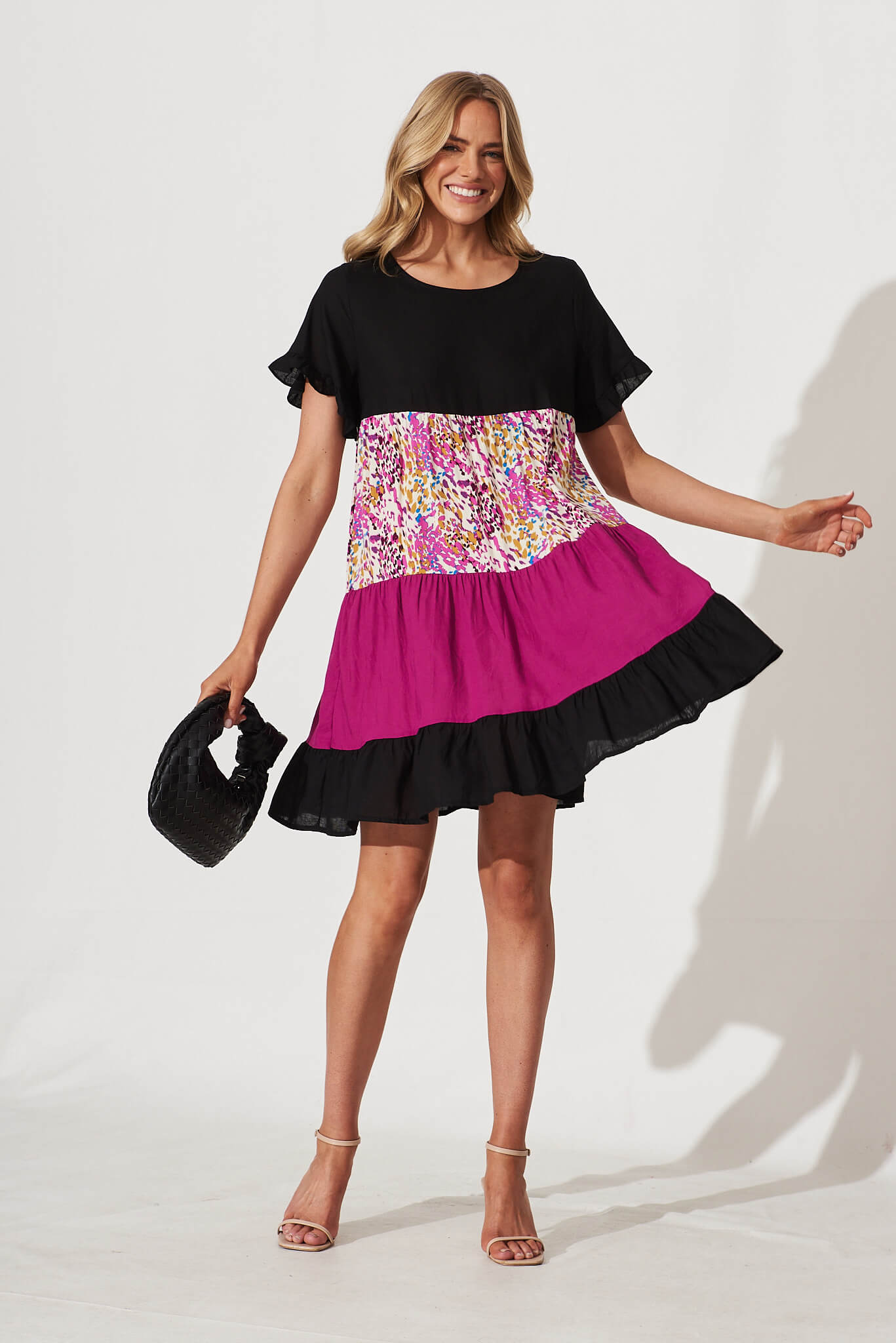 Black and magenta on sale dress