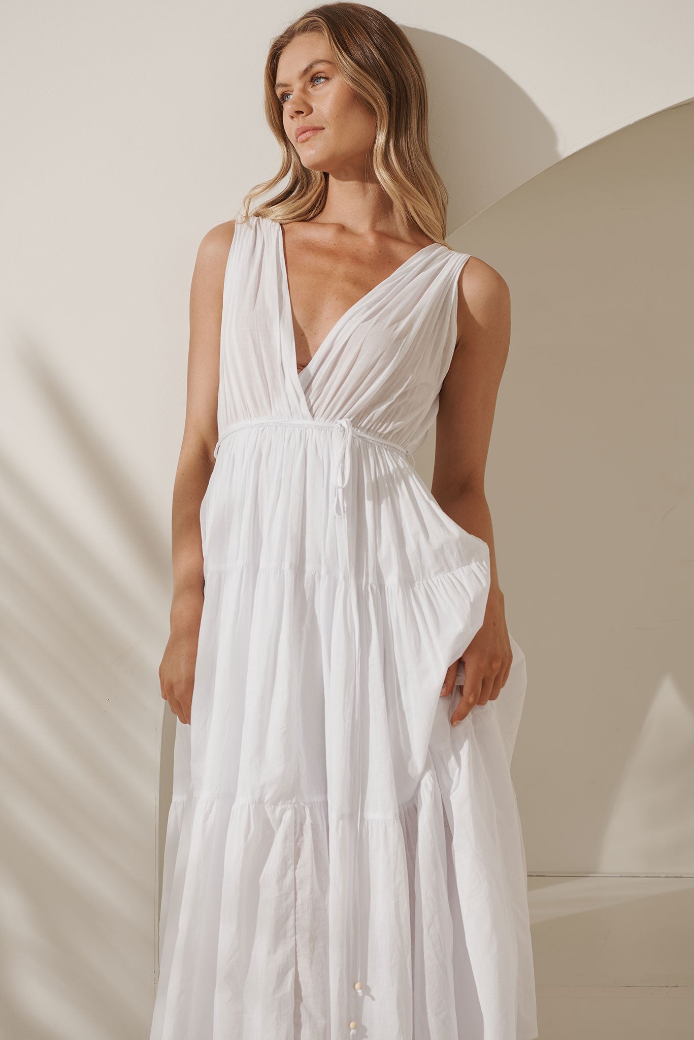 Believe Maxi Dress In White Cotton St Frock