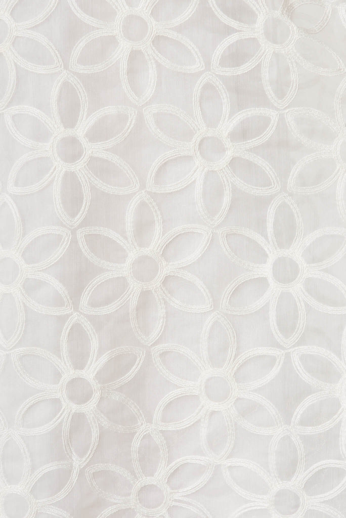 Royal Affair Midi Dress In White Flower Organza - fabric