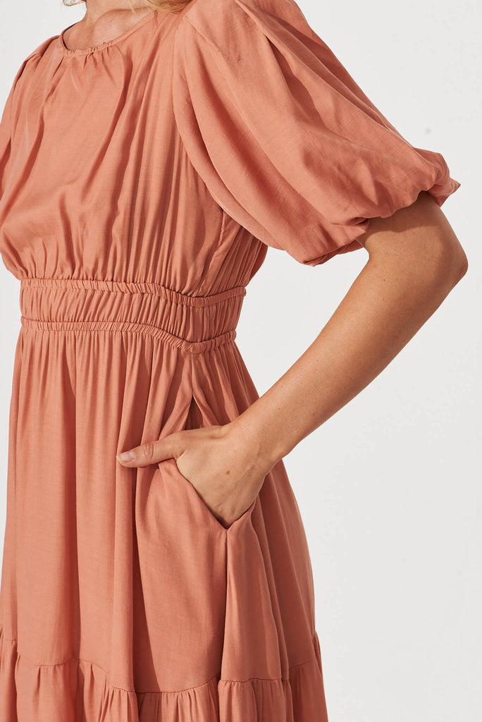 Stargazer Midi Dress In Peach - detail