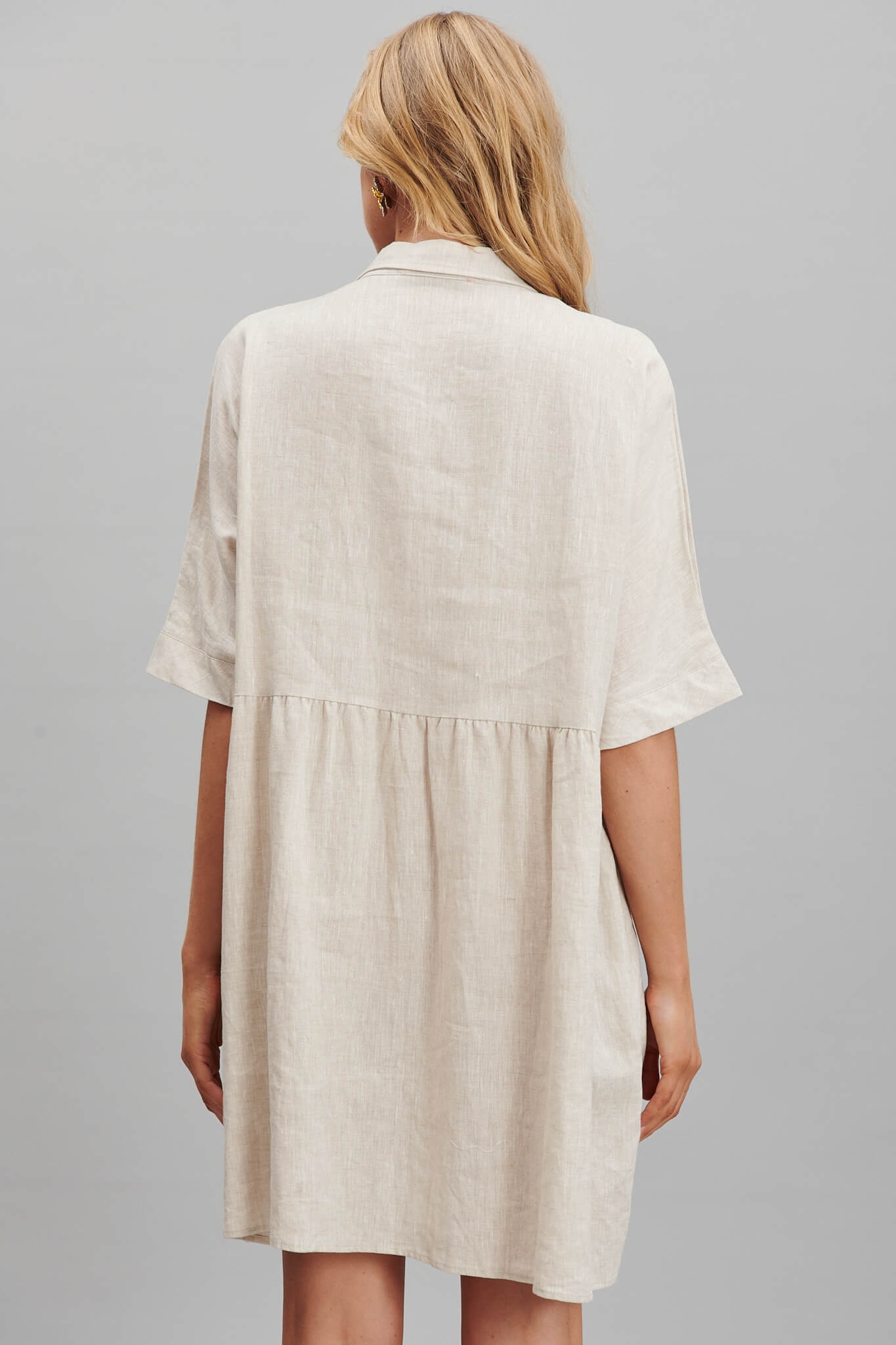 Simpson Smock Dress In Oatmeal Pure Linen – St Frock