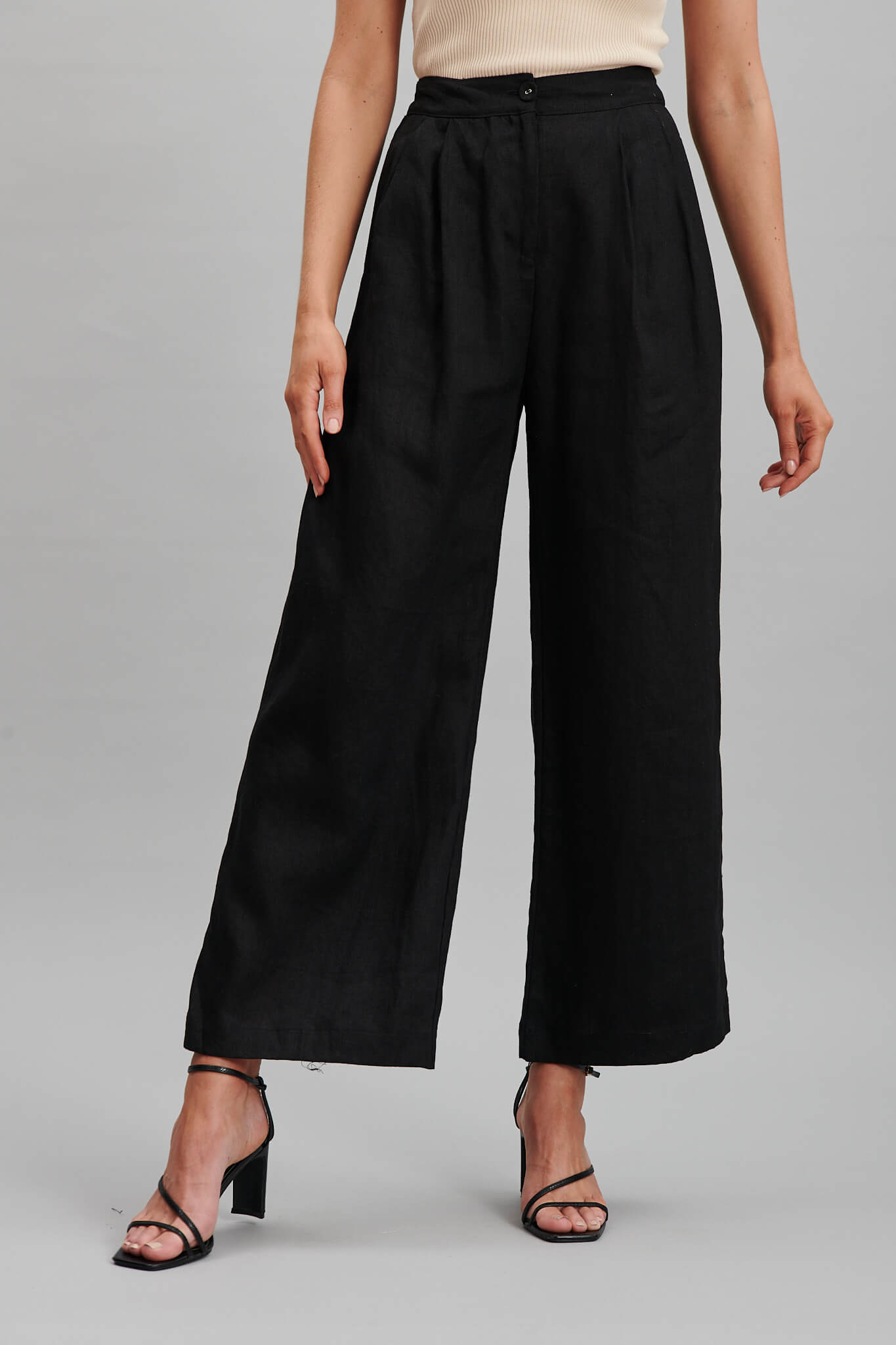 Daytona Pant In Black Pure Linen – St Frock