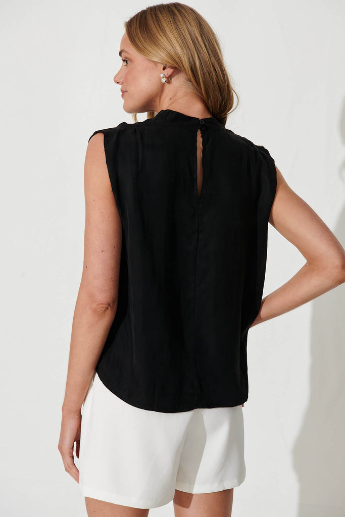 Velvetine Top In Black Cupro - back