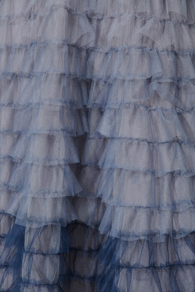 Storytime Midi Tulle Skirt In Grey And Blue Ombre - fabric