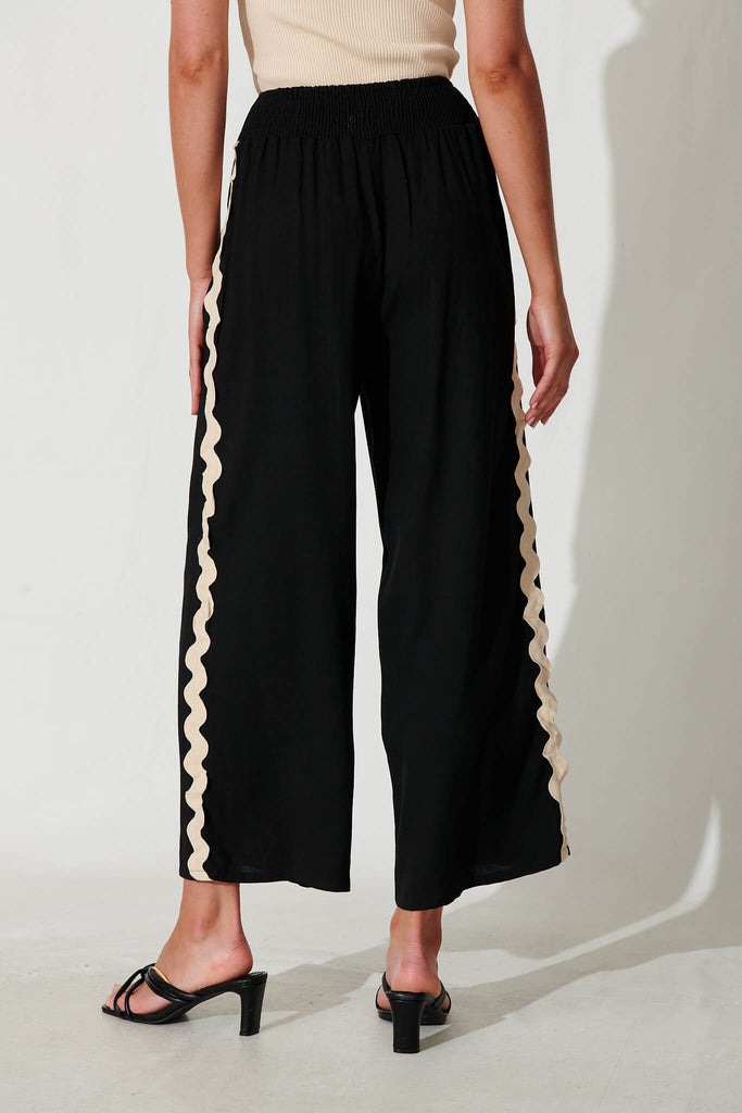 Chaser Pant In Black Linen Cotton Blend - back