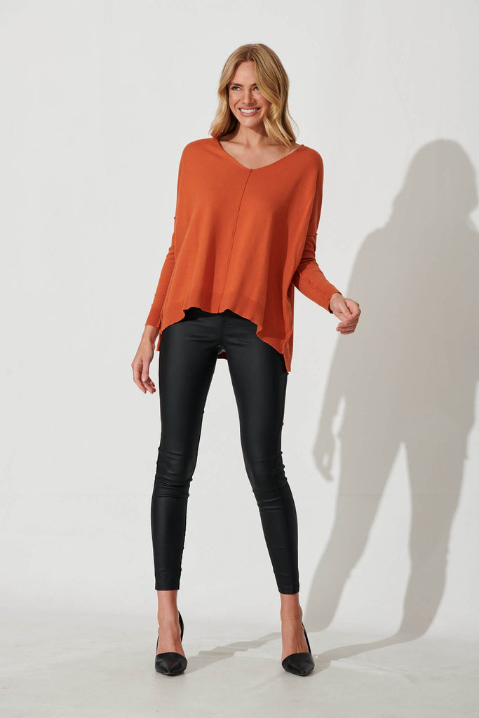 Zamira Knit In Rust - full length