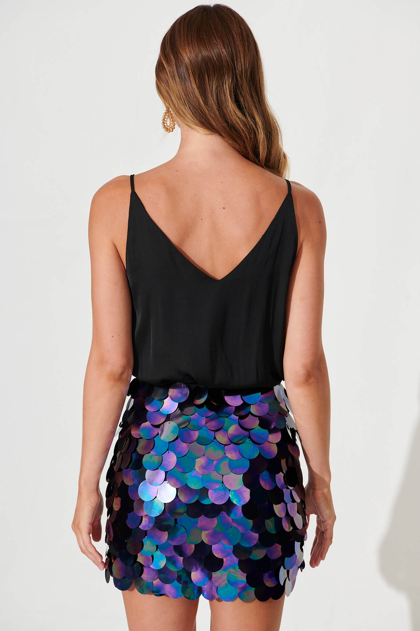 Iridescent Sequin Mini Skirt