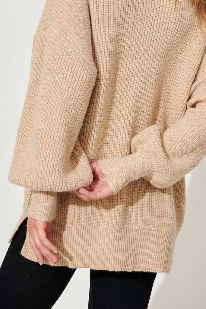 Alice Knit Camel Wool Blend - detail