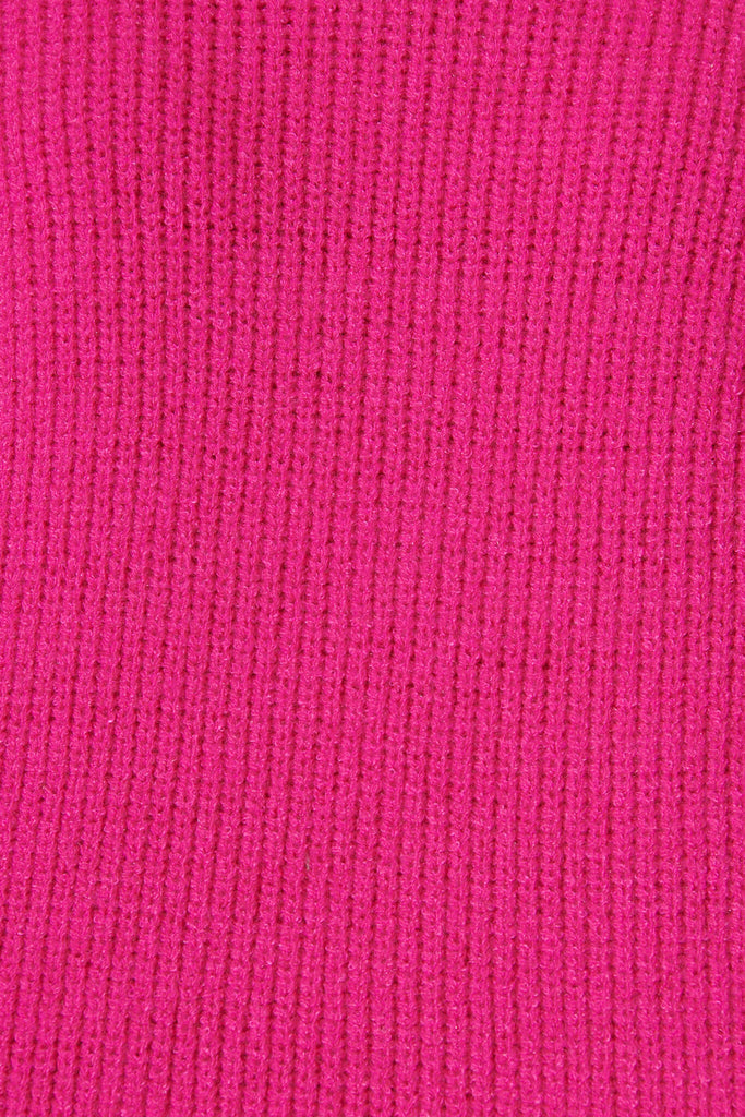 Tasmin Knit In Fuchsia Wool Blend - fabric