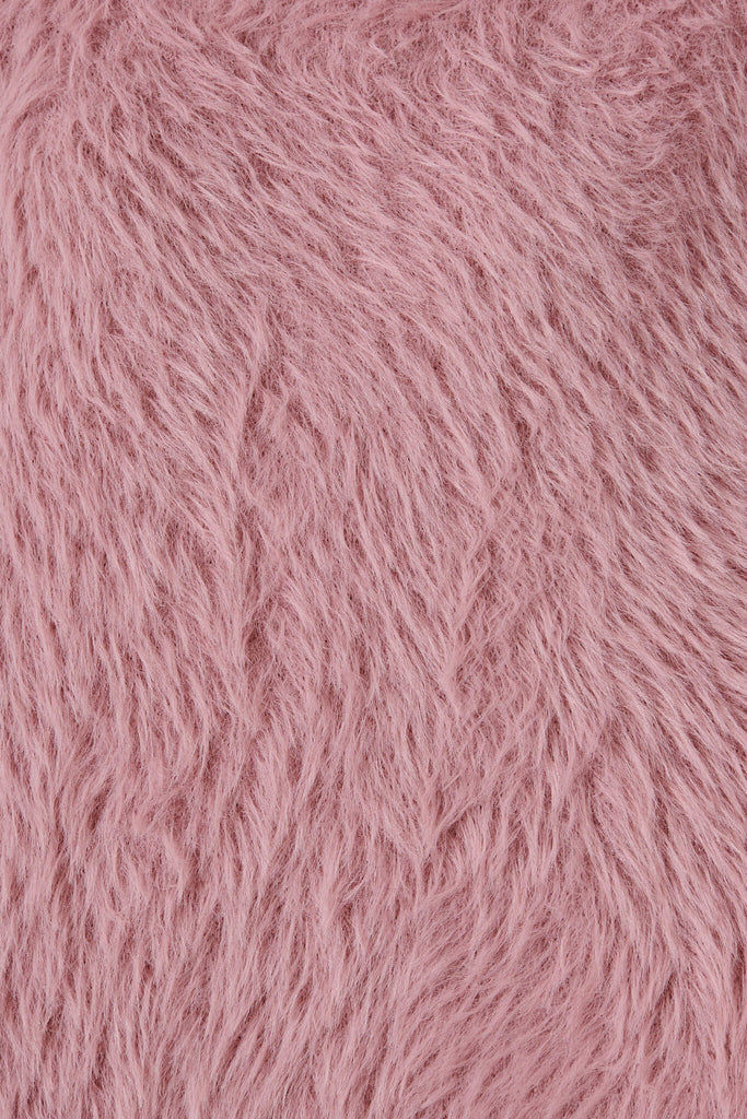 Aline Fluffy Knit In Pink Wool Blend - fabric