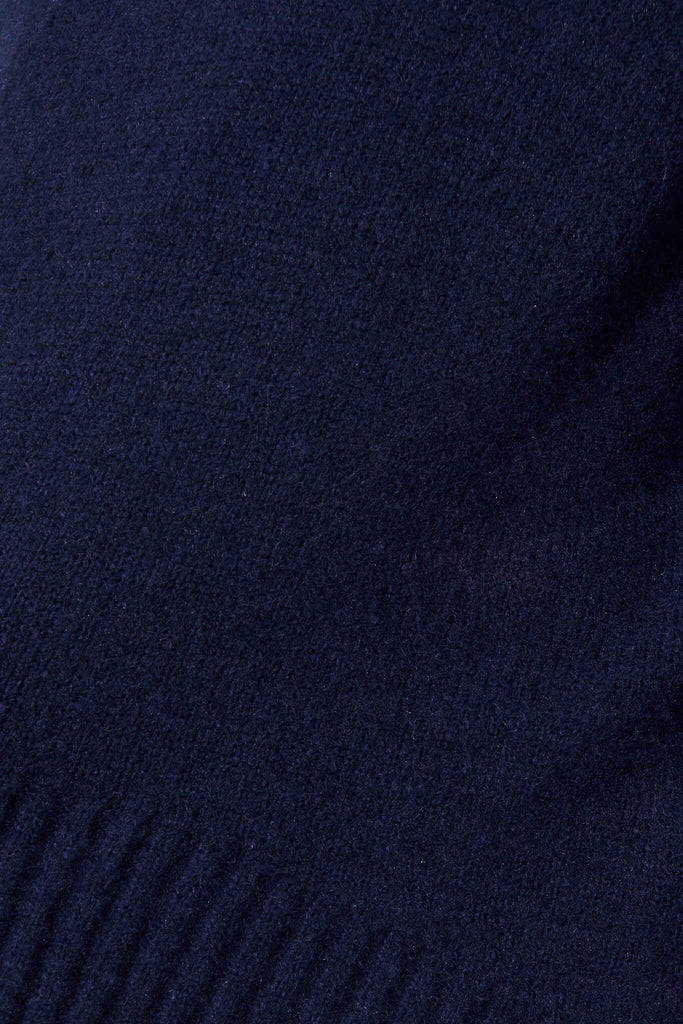 Carmella Knit In Navy Wool Blend - fabric