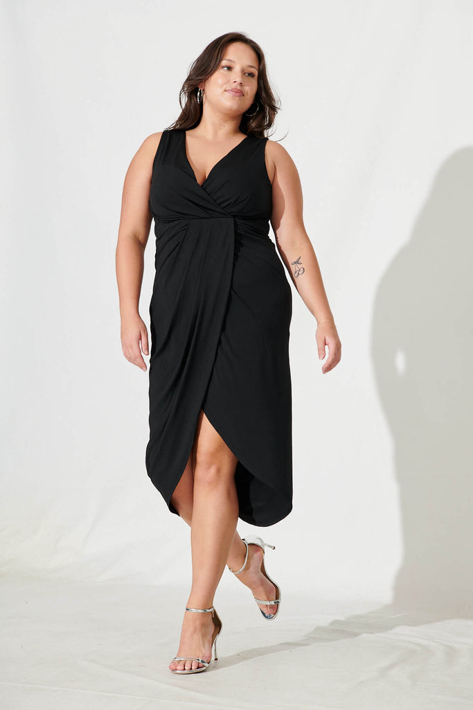 Amanda Midi Dress In Black - full length