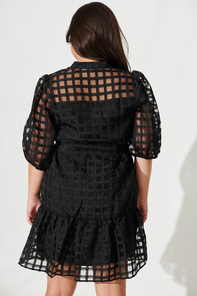 Giuliette Dress In Black Organza - back