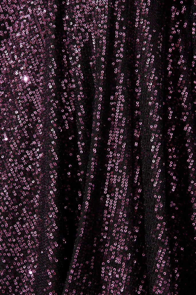 Amoretto Dress In Wine Sequin - fabric