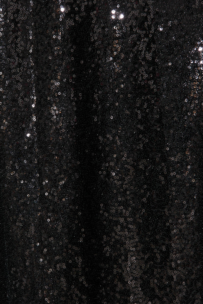 Winslet Midi Dress In Black Sequin - fabric