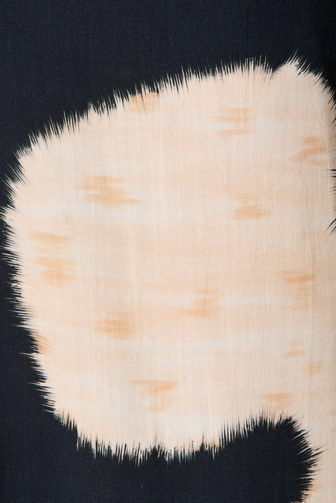 Frances Pant In Ink With Peach Linen Blend - fabric