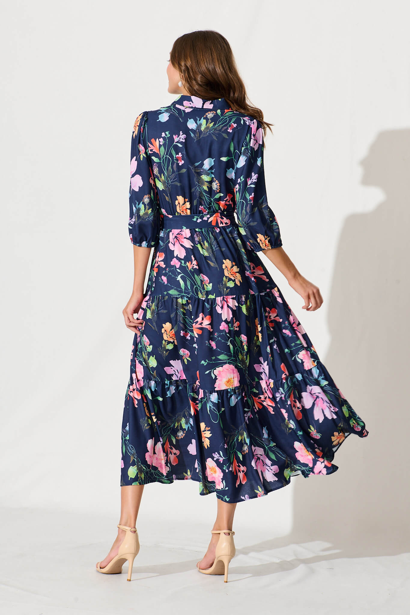 Love Song Maxi Dress In Navy With Multi Floral Print – St Frock