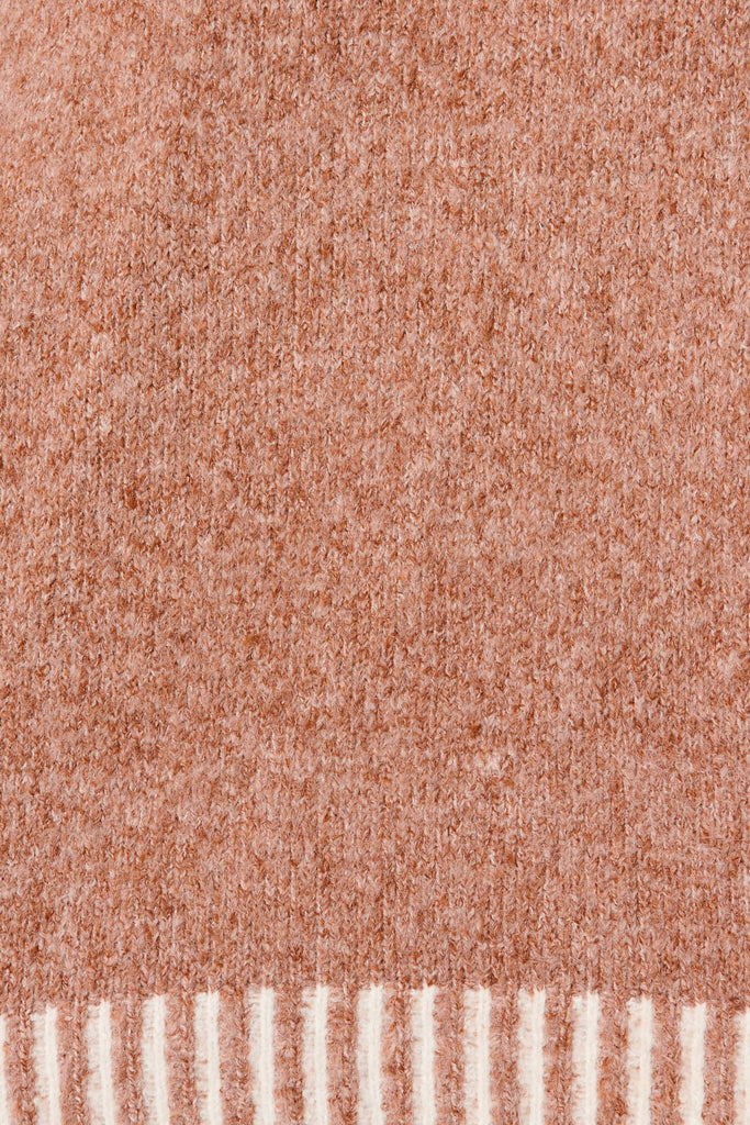 Clementine Knit In Rust Marle Wool Blend - fabric