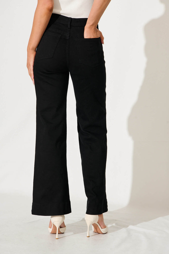 Juan High Rise Wide Leg Jean In Black Denim - back