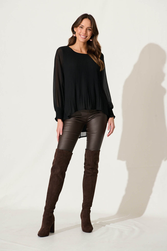 Beau Top In Black Chiffon - full length