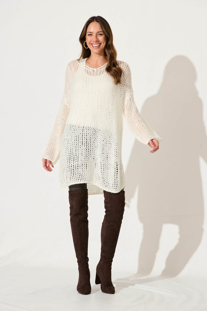 Montenegro Knit In Cream - full length