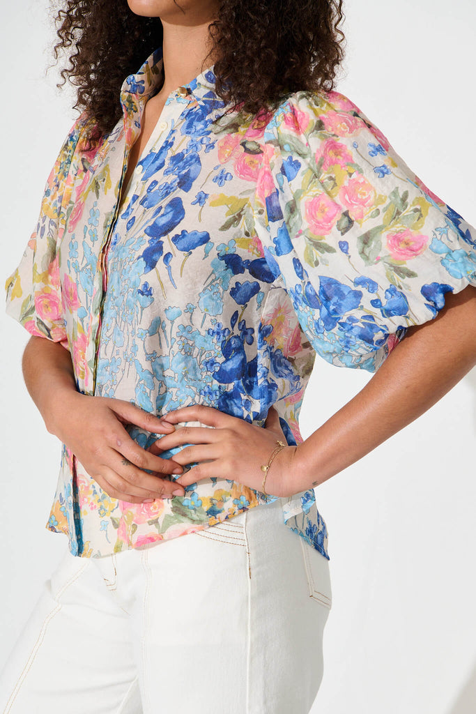 Aeryn Shirt In Vintage Floral Print - detail