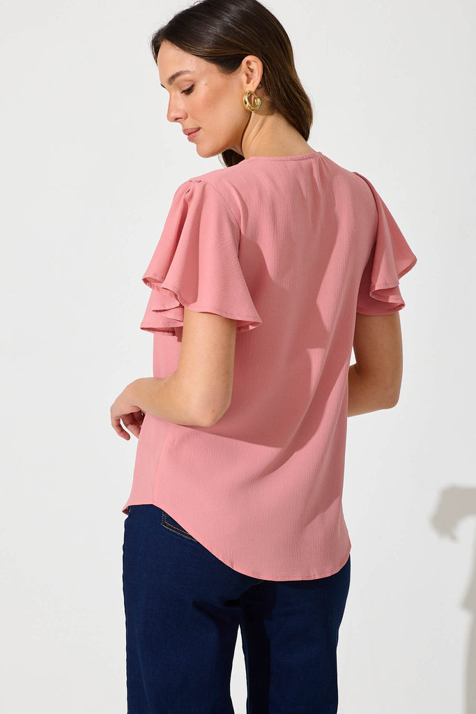 Viviana Zip Top In Blush - back